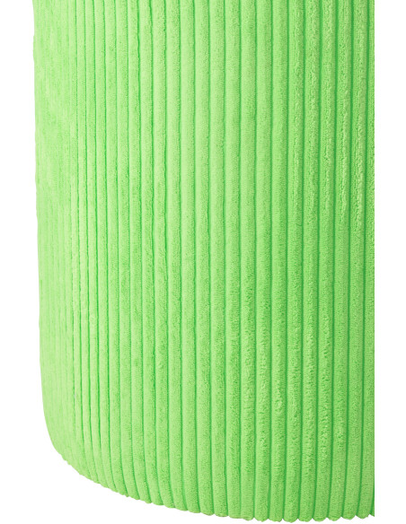 Pouf moderne chic Rond en Velours Vert fluo Côtelé Bois MDF Colorful - 2