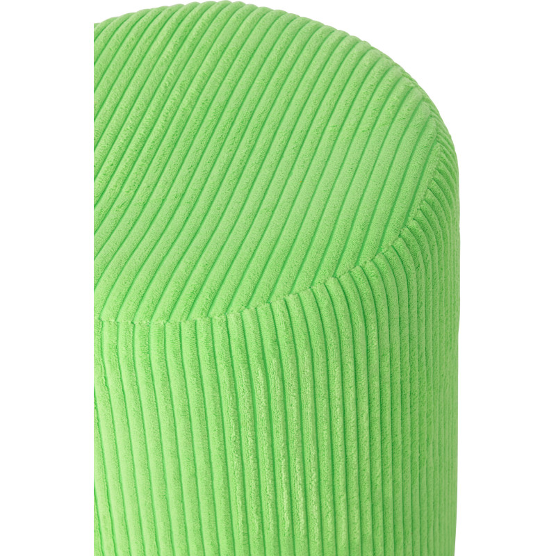 Pouf moderne chic Rond en Velours Vert fluo Côtelé Bois MDF Colorful - 3