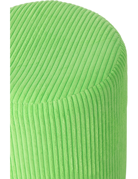 Pouf moderne chic Rond en Velours Vert fluo Côtelé Bois MDF Colorful - 3