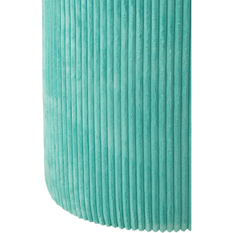 Pouf moderne chic Rond en Velours Turquoise Côtelé Bois MDF Colorful - 2