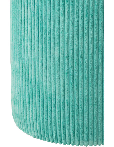 Pouf moderne chic Rond en Velours Turquoise Côtelé Bois MDF Colorful - 2