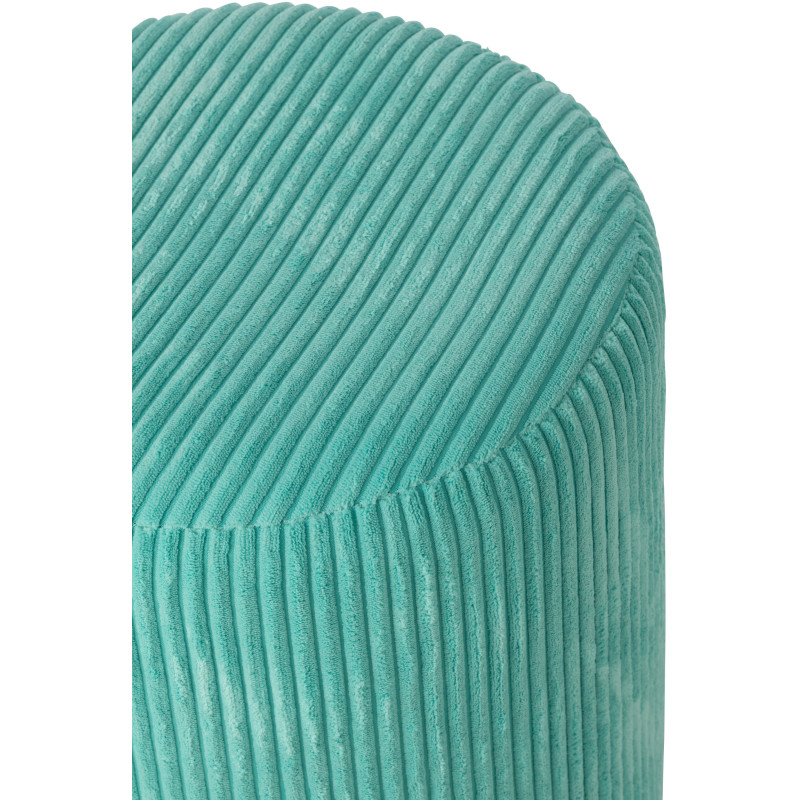 Pouf moderne chic Rond en Velours Turquoise Côtelé Bois MDF Colorful - 3