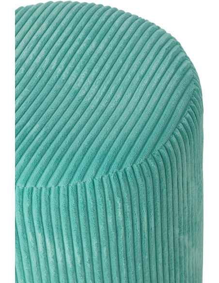 Pouf moderne chic Rond en Velours Turquoise Côtelé Bois MDF Colorful - 3