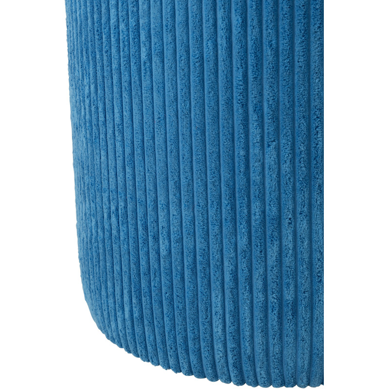 Pouf moderne chic Rond en Velours Bleu cobalt Côtelé Bois MDF Colorful - 2