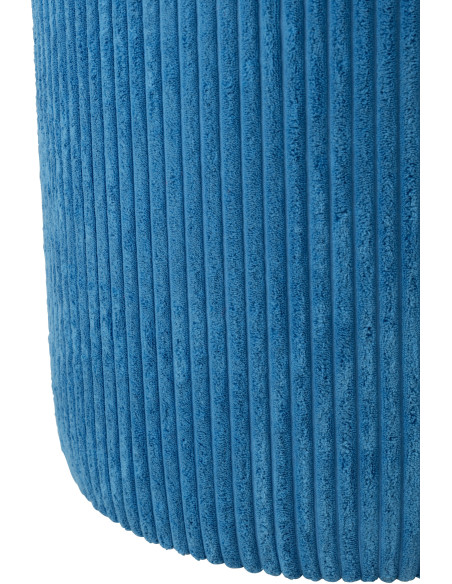 Pouf moderne chic Rond en Velours Bleu cobalt Côtelé Bois MDF Colorful - 2