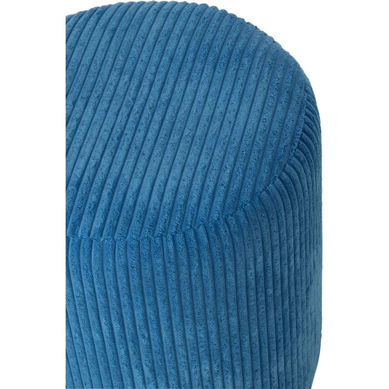 Pouf moderne chic Rond en Velours Bleu cobalt Côtelé Bois MDF Colorful - 3