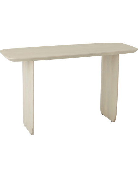 Console moderne Arrondie en Bois d'acacia Blanc Fjordi J-Line - 1