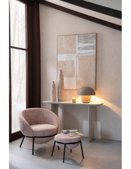 Console moderne Arrondie en Bois d'acacia Blanc Fjordi J-Line - 2
