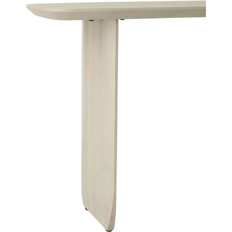 Console moderne Arrondie en Bois d'acacia Blanc Fjordi J-Line - 5