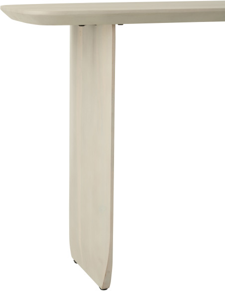 Console moderne Arrondie en Bois d'acacia Blanc Fjordi J-Line - 5