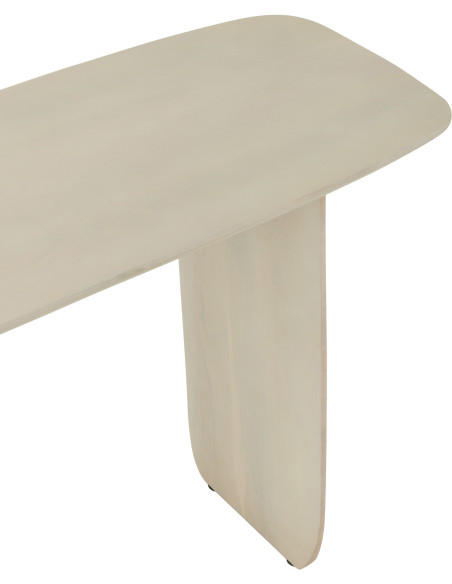 Console moderne Arrondie en Bois d'acacia Blanc Fjordi J-Line - 6