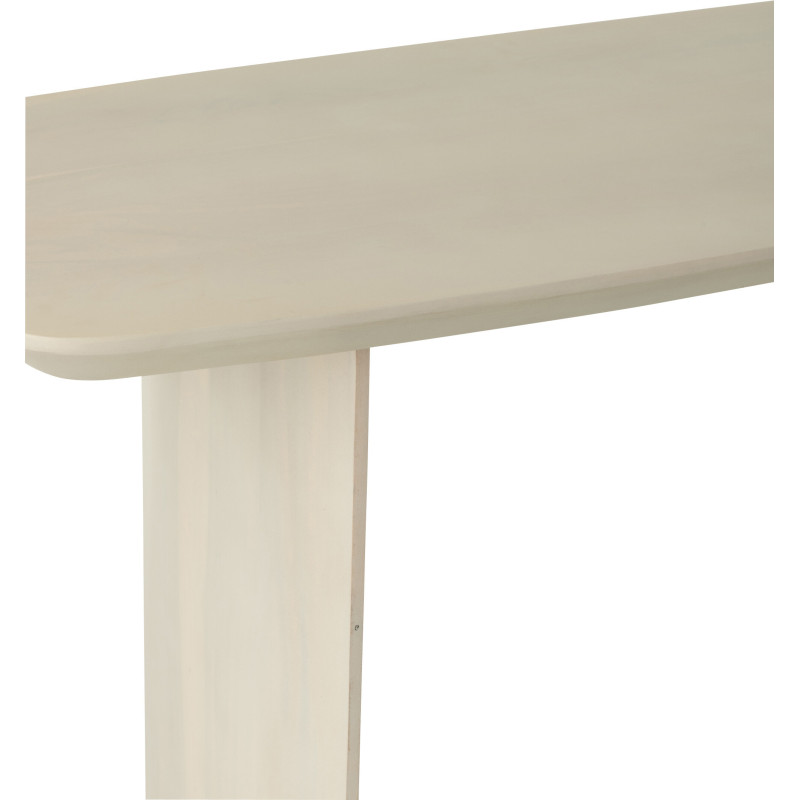 Console moderne Arrondie en Bois d'acacia Blanc Fjordi J-Line - 7