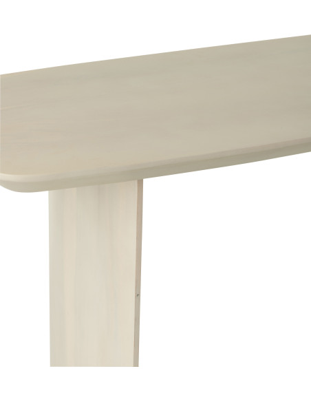 Console moderne Arrondie en Bois d'acacia Blanc Fjordi J-Line - 7