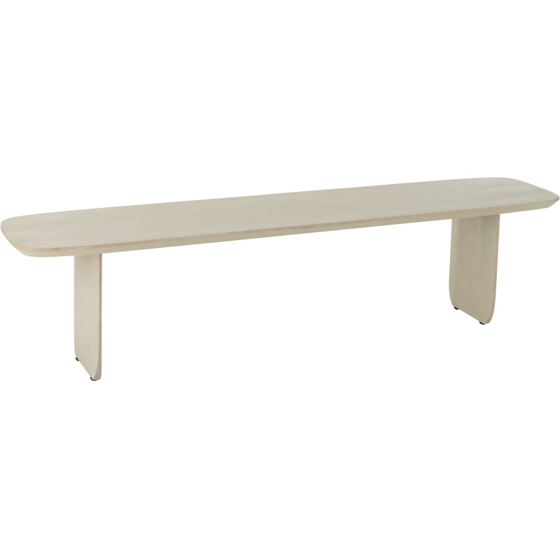 Grand Banc moderne Arrondi 4 places en Bois d'acacia Blanc Fjordi - 1
