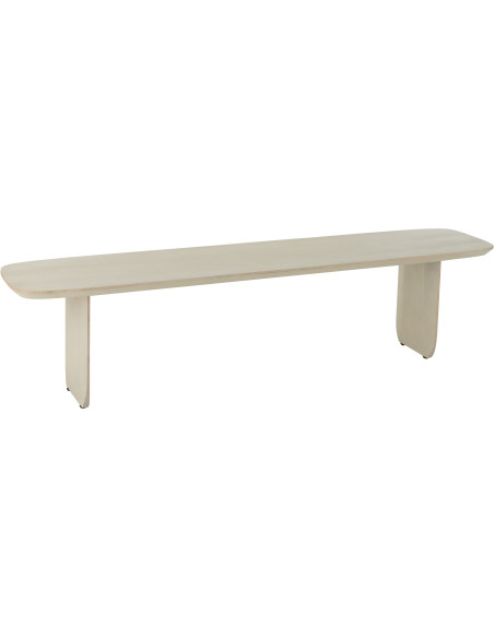 Grand Banc moderne Arrondi 4 places en Bois d'acacia Blanc Fjordi - 1
