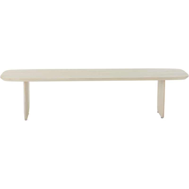 Grand Banc moderne Arrondi 4 places en Bois d'acacia Blanc Fjordi - 3