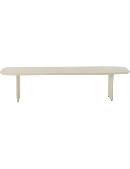 Grand Banc moderne Arrondi 4 places en Bois d'acacia Blanc Fjordi - 3