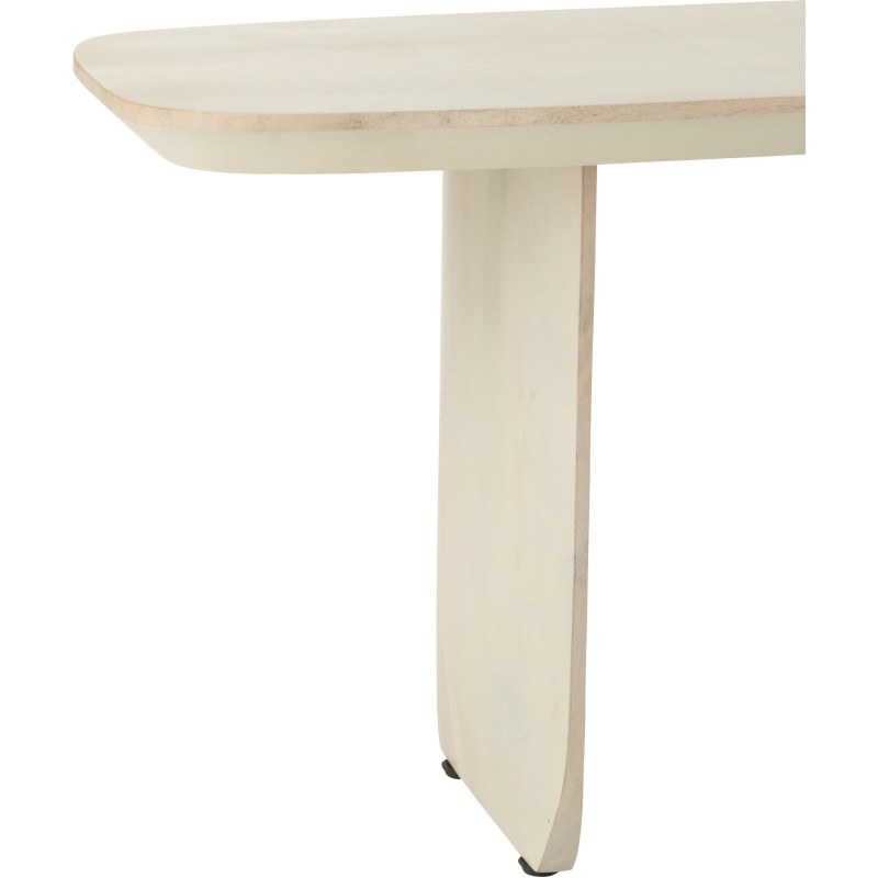 Grand Banc moderne Arrondi 4 places en Bois d'acacia Blanc Fjordi - 5
