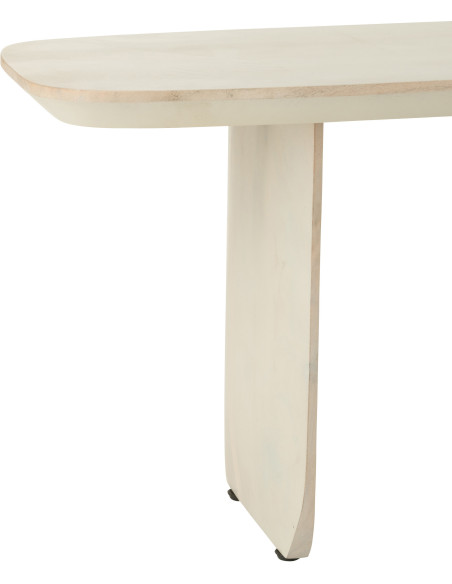 Grand Banc moderne Arrondi 4 places en Bois d'acacia Blanc Fjordi - 5
