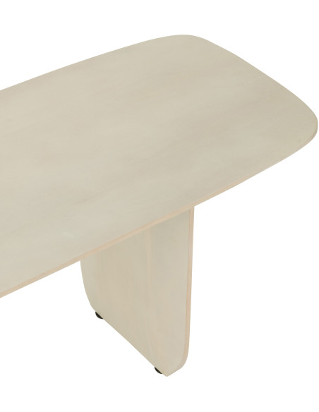 Grand Banc moderne Arrondi 4 places en Bois d'acacia Blanc Fjordi - 6