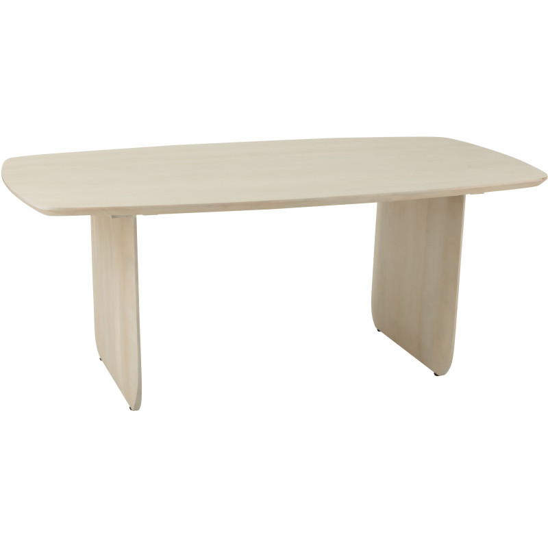 Grande Table à manger moderne Arrondie 8 personnes en Bois d'acacia Blanc Fjordi - 1