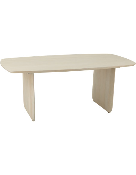 Grande Table à manger moderne Arrondie 8 personnes en Bois d'acacia Blanc Fjordi - 1