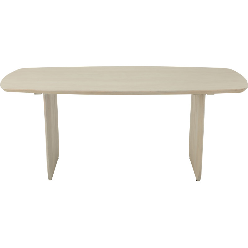 Grande Table à manger moderne Arrondie 8 personnes en Bois d'acacia Blanc Fjordi - 3