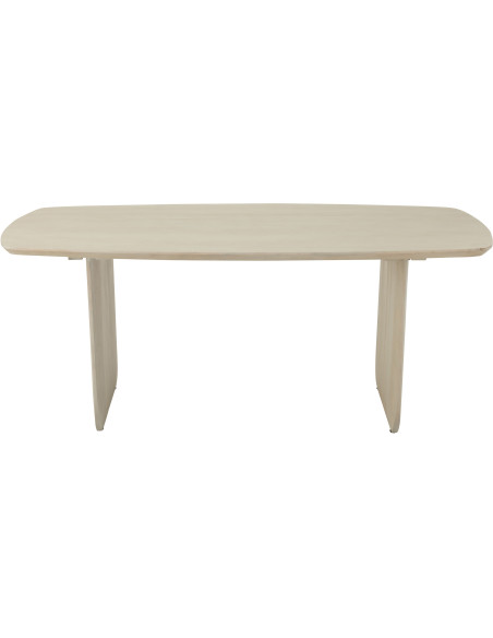 Grande Table à manger moderne Arrondie 8 personnes en Bois d'acacia Blanc Fjordi - 3