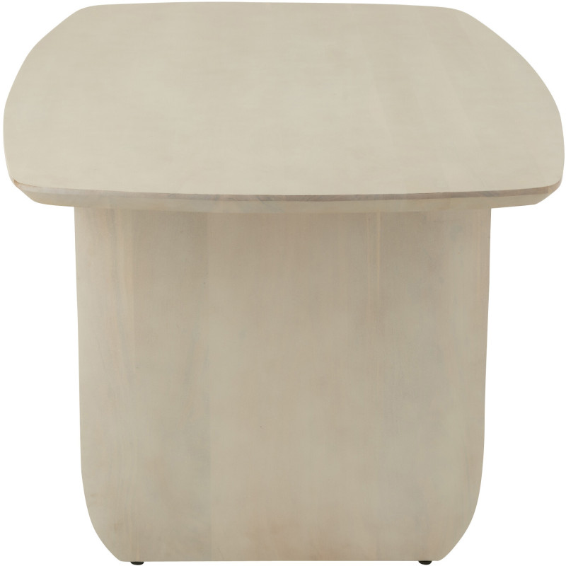 Grande Table à manger moderne Arrondie 8 personnes en Bois d'acacia Blanc Fjordi - 4