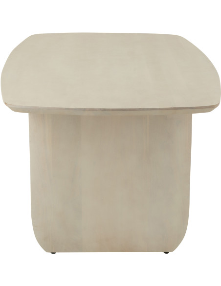 Grande Table à manger moderne Arrondie 8 personnes en Bois d'acacia Blanc Fjordi - 4