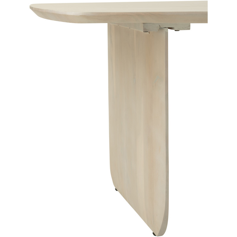 Grande Table à manger moderne Arrondie 8 personnes en Bois d'acacia Blanc Fjordi - 5