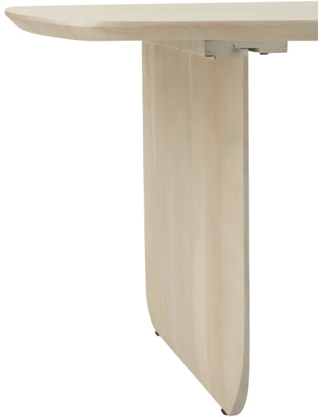 Grande Table à manger moderne Arrondie 8 personnes en Bois d'acacia Blanc Fjordi - 5
