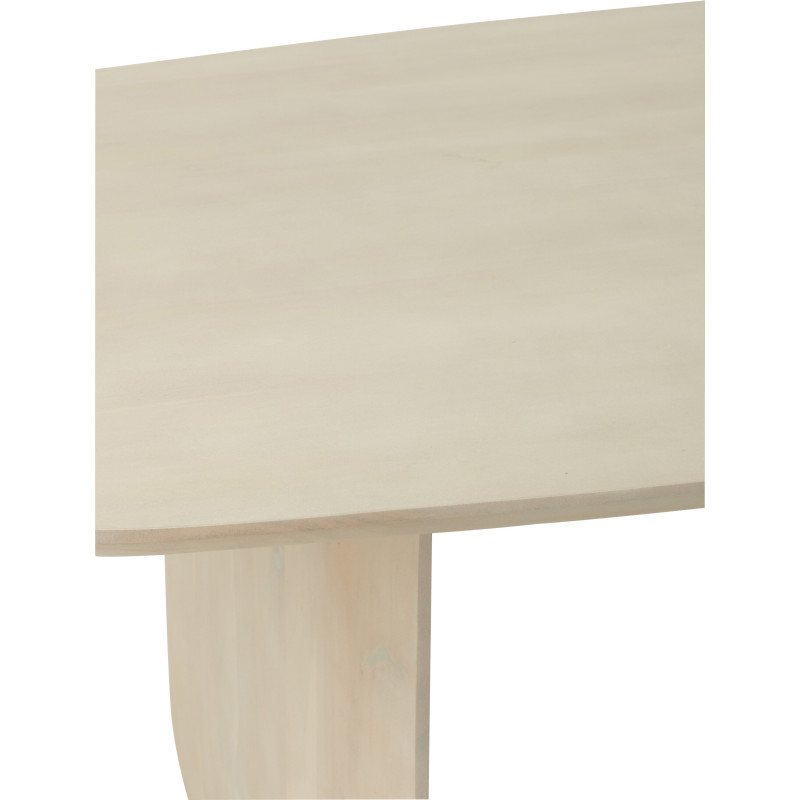 Grande Table à manger moderne Arrondie 8 personnes en Bois d'acacia Blanc Fjordi - 7