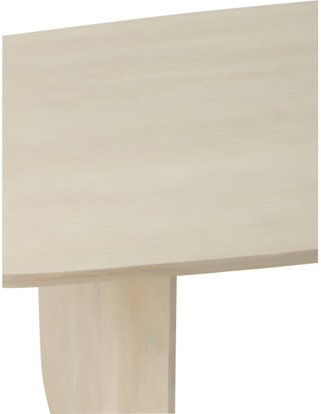 Grande Table à manger moderne Arrondie 8 personnes en Bois d'acacia Blanc Fjordi - 7