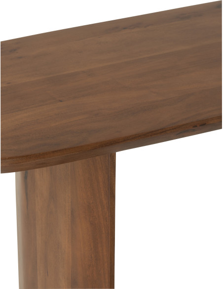 Console moderne Arrondie en Bois d'acacia Marron Fjordi - 6