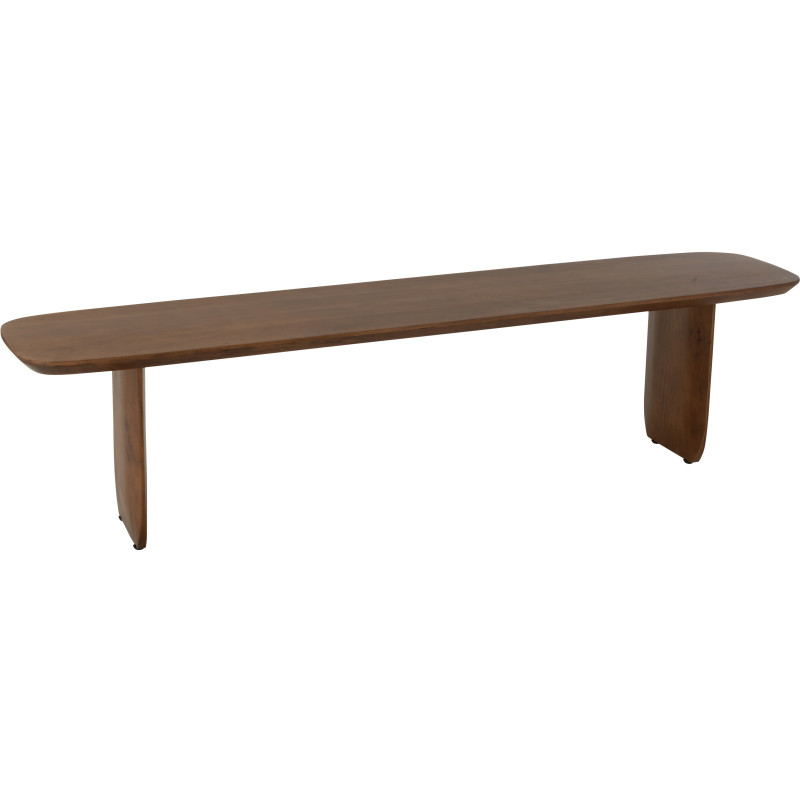 Grand Banc moderne Arrondi 4 places en Bois d'acacia Marron Fjordi - 1