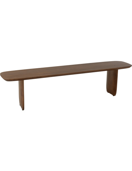 Grand Banc moderne Arrondi 4 places en Bois d'acacia Marron Fjordi - 1