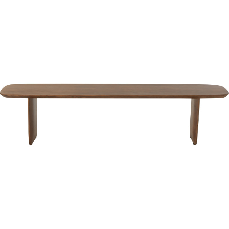 Grand Banc moderne Arrondi 4 places en Bois d'acacia Marron Fjordi - 2