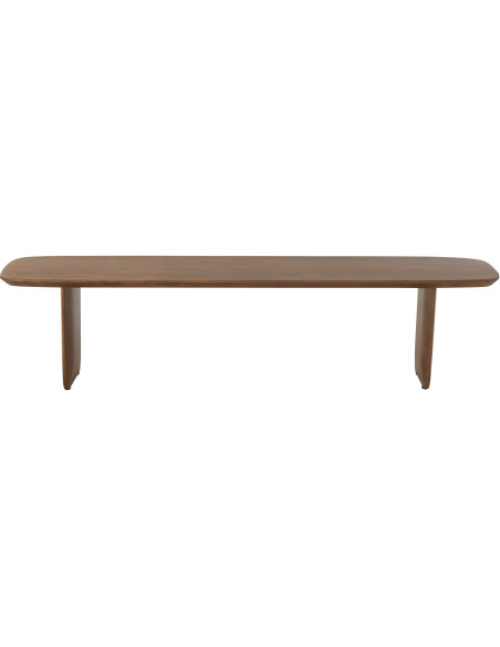 Grand Banc moderne Arrondi 4 places en Bois d'acacia Marron Fjordi - 2