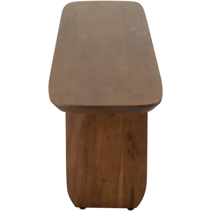 Grand Banc moderne Arrondi 4 places en Bois d'acacia Marron Fjordi - 3