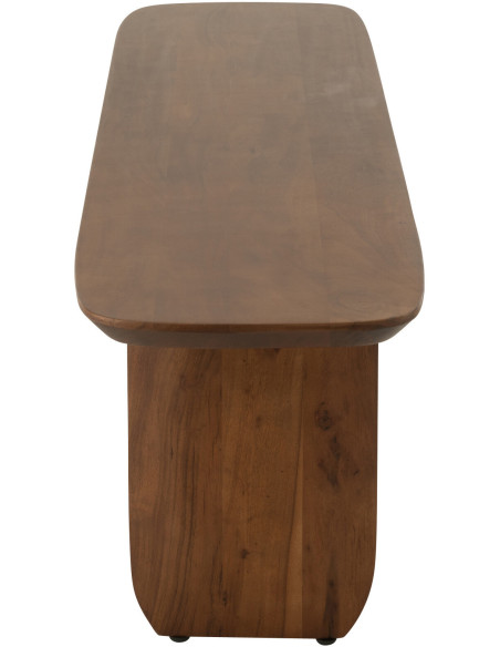 Grand Banc moderne Arrondi 4 places en Bois d'acacia Marron Fjordi - 3