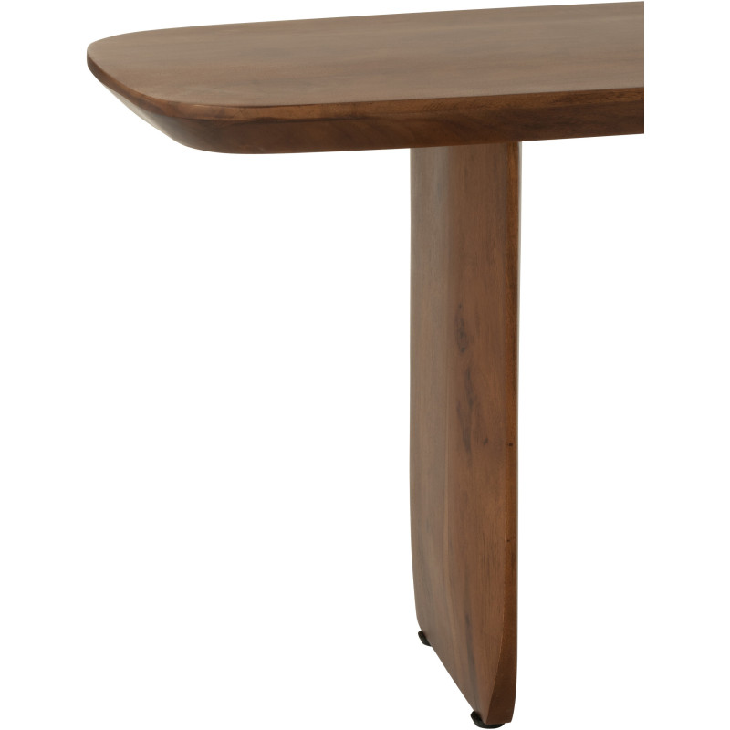 Grand Banc moderne Arrondi 4 places en Bois d'acacia Marron Fjordi - 4
