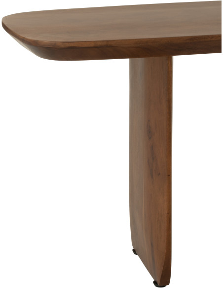 Grand Banc moderne Arrondi 4 places en Bois d'acacia Marron Fjordi - 4