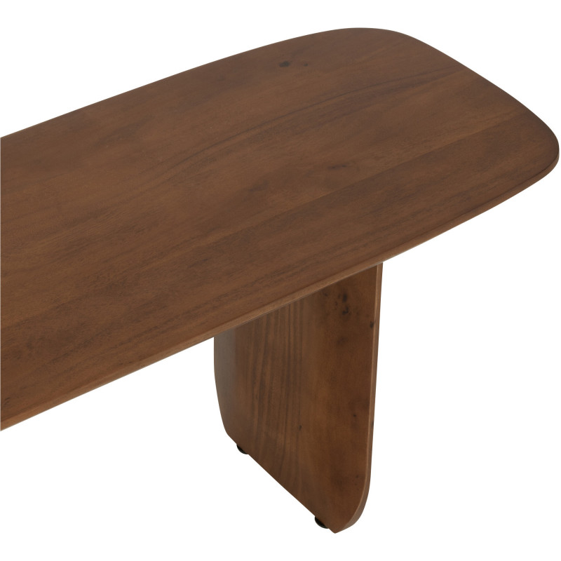 Grand Banc moderne Arrondi 4 places en Bois d'acacia Marron Fjordi - 5