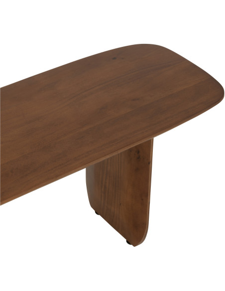 Grand Banc moderne Arrondi 4 places en Bois d'acacia Marron Fjordi - 5