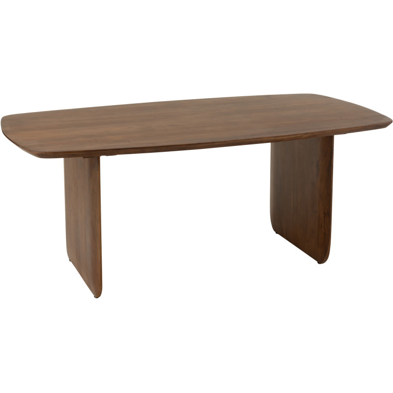 Grande Table à manger moderne Arrondie 8 personnes en Bois d'acacia Marron Fjordi - 1