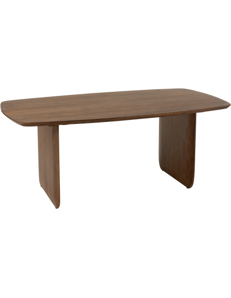 Grande Table à manger moderne Arrondie 8 personnes en Bois d'acacia Marron Fjordi - 1