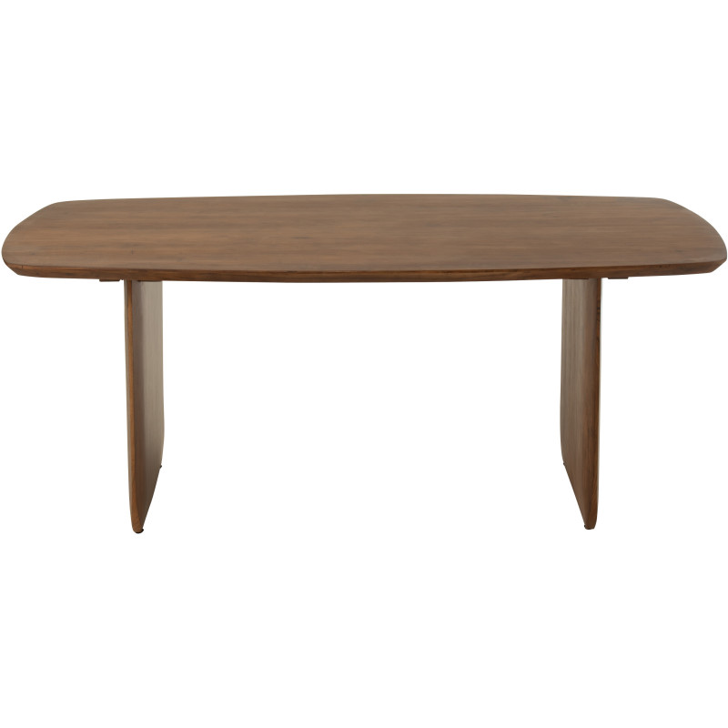 Grande Table à manger moderne Arrondie 8 personnes en Bois d'acacia Marron Fjordi - 3