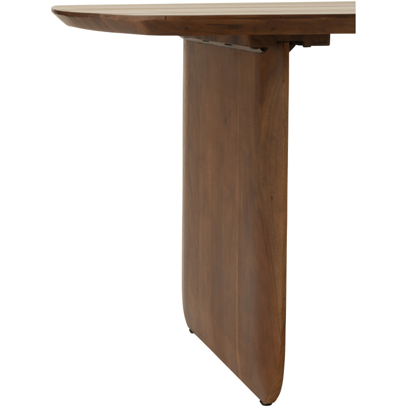Grande Table à manger moderne Arrondie 8 personnes en Bois d'acacia Marron Fjordi - 5