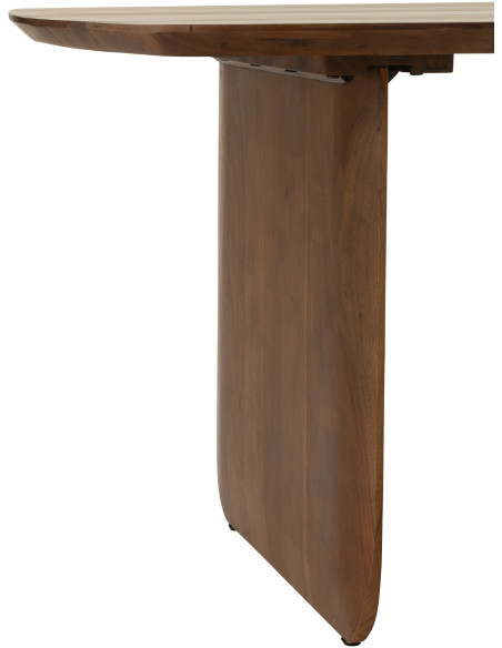 Grande Table à manger moderne Arrondie 8 personnes en Bois d'acacia Marron Fjordi - 5